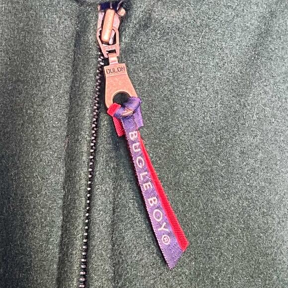 Vintage 90's Bugle Boy Outerwear Hunter Green Wool Varsity Bomber Jacket Coat - Picture 6 of 13